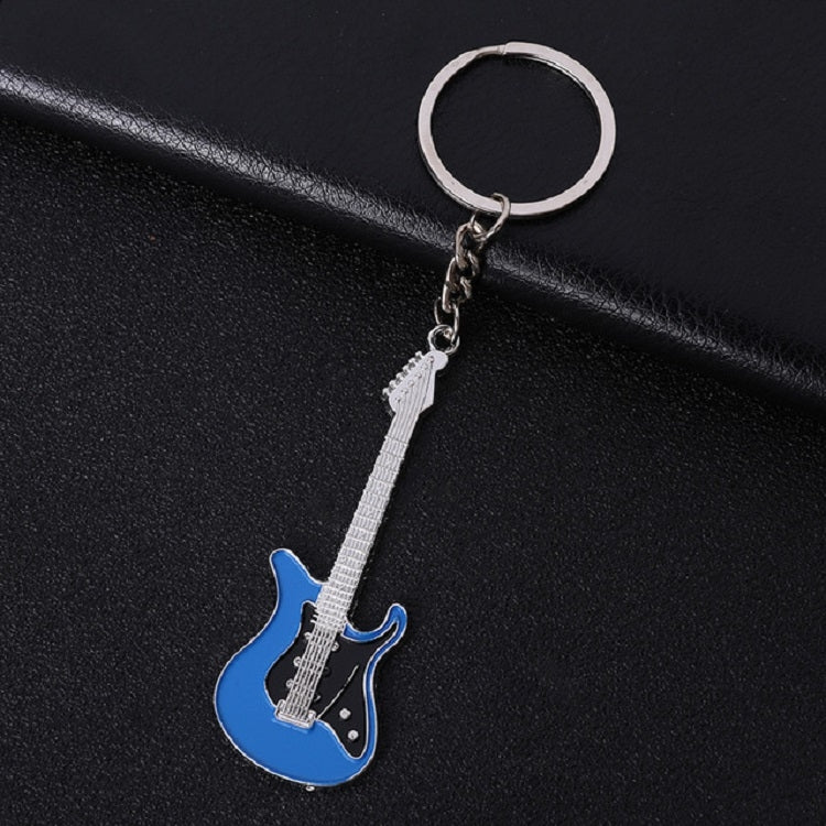 2 PCS Creative Guitar Keychain Metal Musical Instrument Pendant(Blue) by buy2fix