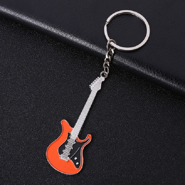 2 PCS Creative Guitar Keychain Metal Musical Instrument Pendant(Orange) by buy2fix