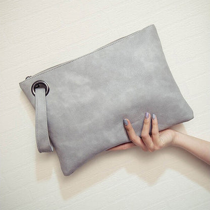 Simple Retro Ladies Handbag Fashion Large Capacity Clutch Bag Zipper Envelope Bag(Black) - Handbags by buy2fix | Online Shopping UK | buy2fix