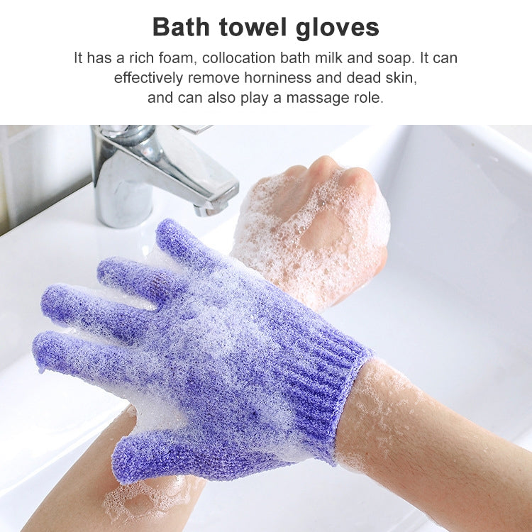 5 PCS Shower Bath Gloves Exfoliating Spa Massage Scrub Body Glove(Blue) - Bath Brushes & Sponges by buy2fix | Online Shopping UK | buy2fix