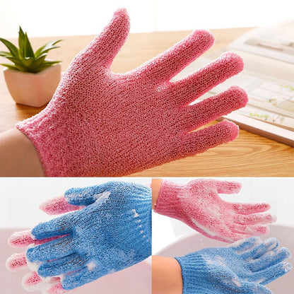 5 PCS Shower Bath Gloves Exfoliating Spa Massage Scrub Body Glove(Blue) - Bath Brushes & Sponges by buy2fix | Online Shopping UK | buy2fix