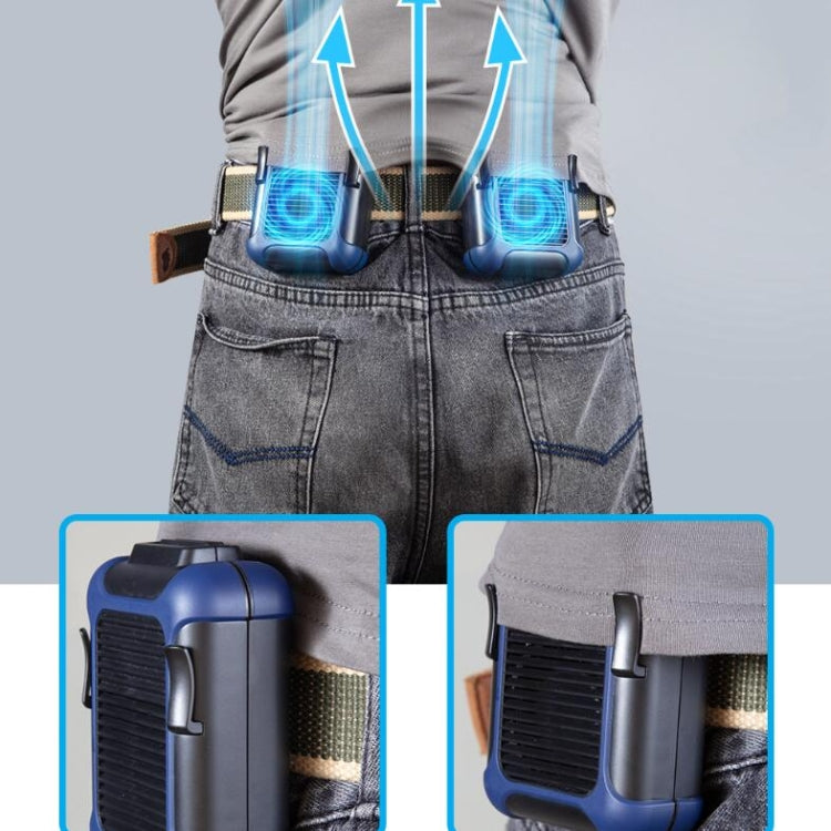 Wall-mounted Fan Outdoor USB Charging Waist-mounted Portable Fan(Dark Green+Light Green) by buy2fix