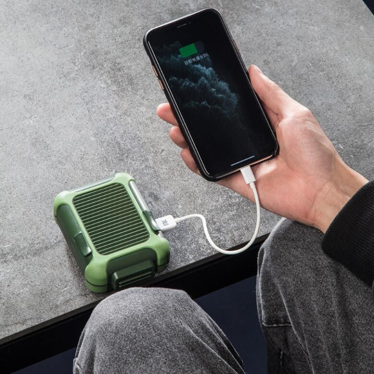 Wall-mounted Fan Outdoor USB Charging Waist-mounted Portable Fan(Dark Green+Light Green) by buy2fix