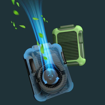 Wall-mounted Fan Outdoor USB Charging Waist-mounted Portable Fan(Dark Green+Light Green) by buy2fix