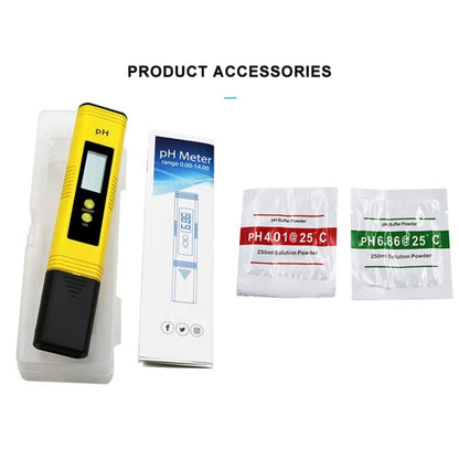 Portable High-precision PH Test Pen PH Acidity Meter PH Water Quality Detection Instrument(Yellow) - PH & Moisture Meter by buy2fix | Online Shopping UK | buy2fix