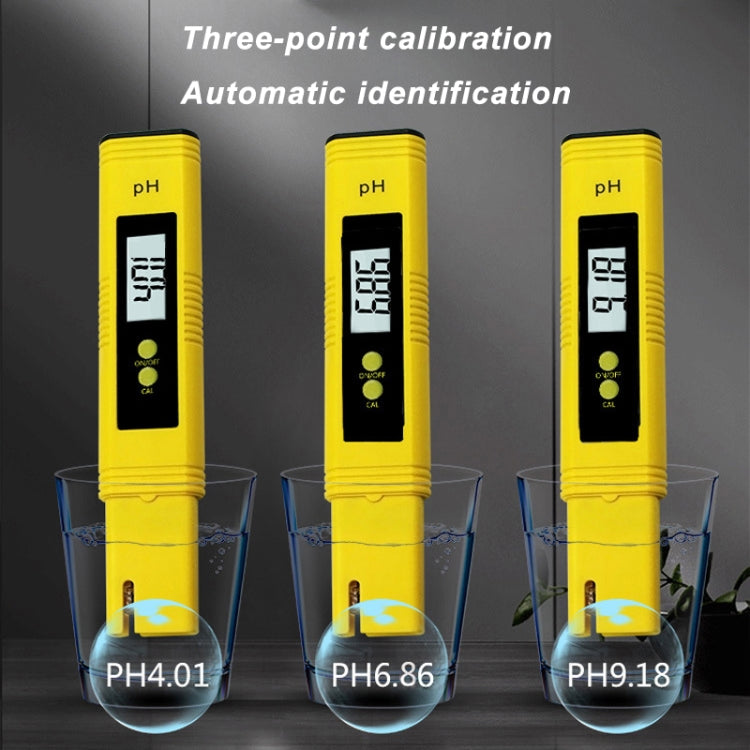 Portable High-precision PH Test Pen PH Acidity Meter PH Water Quality Detection Instrument(Yellow) - PH & Moisture Meter by buy2fix | Online Shopping UK | buy2fix