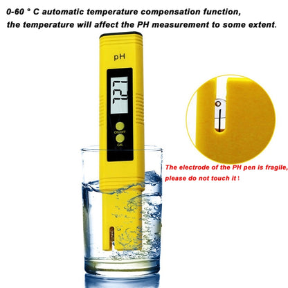 Portable High-precision PH Test Pen PH Acidity Meter PH Water Quality Detection Instrument(Yellow) - PH & Moisture Meter by buy2fix | Online Shopping UK | buy2fix
