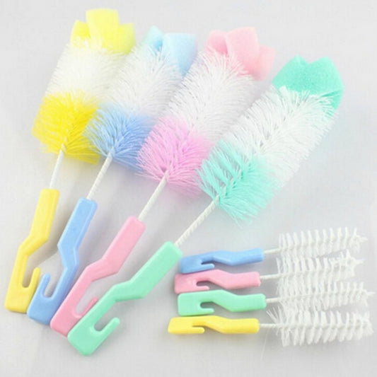 2 Sets Baby Nipple Milk Bottle Cup 360 Degree Sponge Cleaner Pacifier Brush, Random Color Delivery - Cups & Silicone Nipple by buy2fix | Online Shopping UK | buy2fix