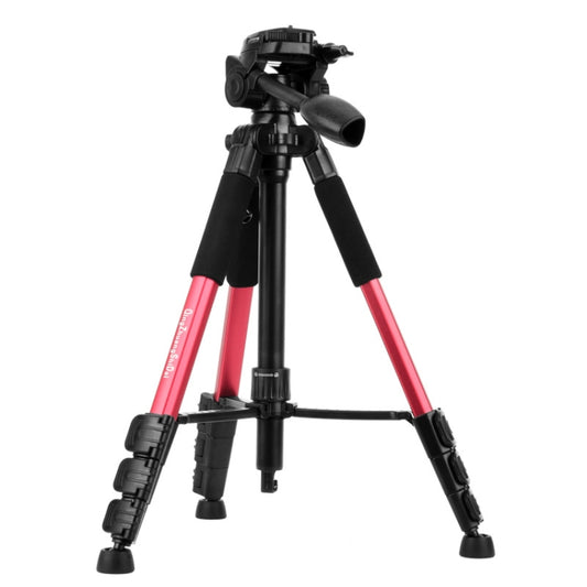 Q111 4-Section Folding Legs Live Broadcast Aluminum Alloy Tripod Mount with Three-dimensional Damping Tripod Heads(Red) - Tripods by buy2fix | Online Shopping UK | buy2fix