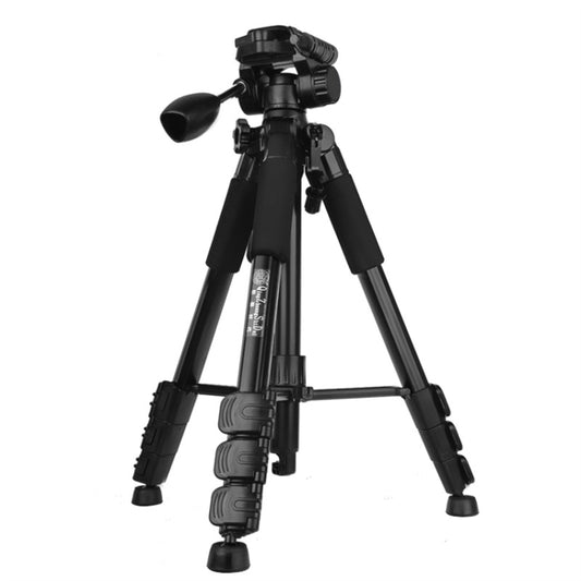 Q111 4-Section Folding Legs Live Broadcast Aluminum Alloy Tripod Mount with Three-dimensional Damping Tripod Heads(Black) - Tripods by buy2fix | Online Shopping UK | buy2fix