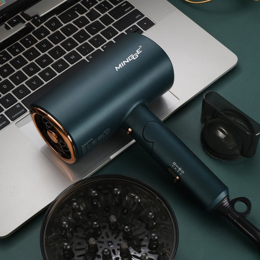 Mingge T1 T Style 1800W High-power Cold Hot Air Wind Fast Drying Folding Hair Dryer, Plug Type:US Plug( Green) - Hair Dryers & Accessories by buy2fix | Online Shopping UK | buy2fix