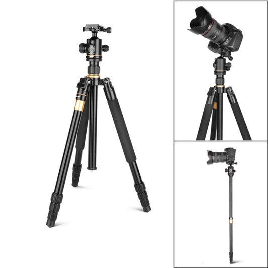 Q222 Portable 4-Section Folding Legs Aluminum Alloy Tripod Mount Monopod Holder with Ball Heads - Tripods by buy2fix | Online Shopping UK | buy2fix