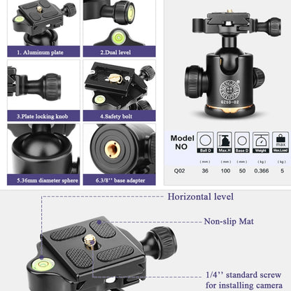 Q222 Portable 4-Section Folding Legs Aluminum Alloy Tripod Mount Monopod Holder with Ball Heads - Tripods by buy2fix | Online Shopping UK | buy2fix