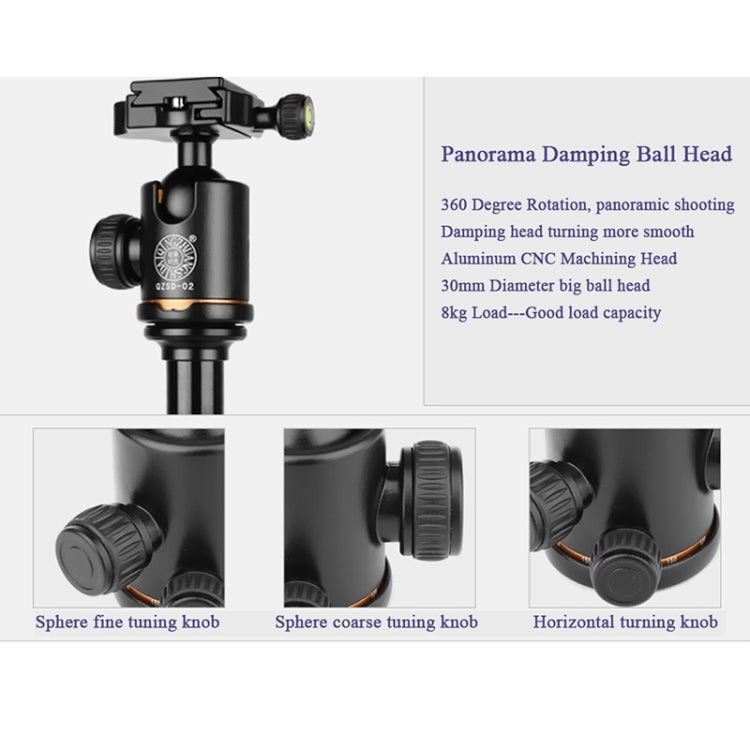 Q222 Portable 4-Section Folding Legs Aluminum Alloy Tripod Mount Monopod Holder with Ball Heads - Tripods by buy2fix | Online Shopping UK | buy2fix