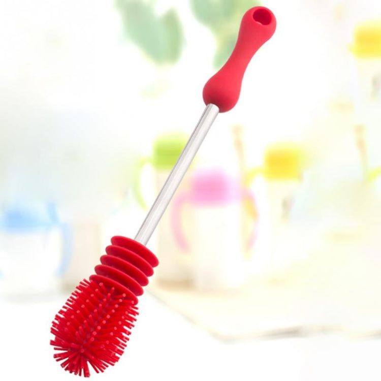Washing Cleaning Rotary Handle Long Handle Scrubbing Feeding-bottle Brush(Red) - Cups & Silicone Nipple by buy2fix | Online Shopping UK | buy2fix