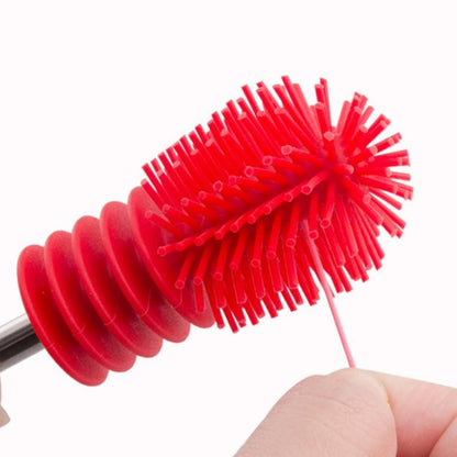 Washing Cleaning Rotary Handle Long Handle Scrubbing Feeding-bottle Brush(Red) - Cups & Silicone Nipple by buy2fix | Online Shopping UK | buy2fix