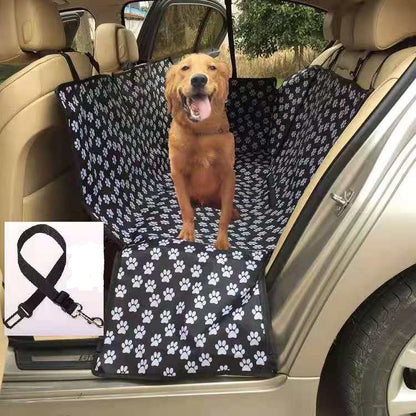 Waterproof Rear Back Pet Dog Car Seat Cover Mats Hammock Protector With Safety Belt, Size:130x150x38cm(Black) by buy2fix