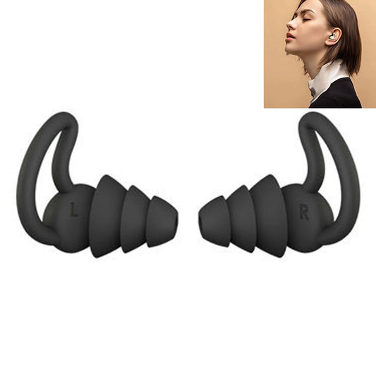 1 Pair Shark Fin Nnti-falling and Noise-reducing Earplugs Anti-Noise Earplugs For Sleeping Dormitory Noise Cancelling And Noise Prevention Earplugs(Black (3 Layers)) - Earmuff & Pad by buy2fix | Online Shopping UK | buy2fix