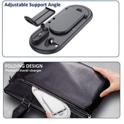 HQ-UD20 Mobile Phone Watch Multi-Function Charging Stand Wireless Charger for Phones & Apple Watch & Airpods(Black) by buy2fix