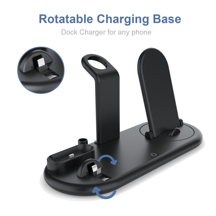 HQ-UD20 Mobile Phone Watch Multi-Function Charging Stand Wireless Charger for Phones & Apple Watch & Airpods(Black) by buy2fix
