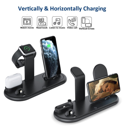 HQ-UD20 Mobile Phone Watch Multi-Function Charging Stand Wireless Charger for Phones & Apple Watch & Airpods(Black) by buy2fix