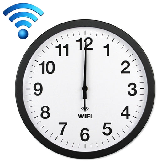 Smart Network Automatic Time Synchronization Wifi Wall Clock Modern Minimalist Silent Living Room Clock, Size:12 inch(Black) - Wall Clock by buy2fix | Online Shopping UK | buy2fix