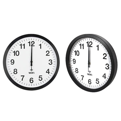 Smart Network Automatic Time Synchronization Wifi Wall Clock Modern Minimalist Silent Living Room Clock, Size:12 inch(Black) - Wall Clock by buy2fix | Online Shopping UK | buy2fix