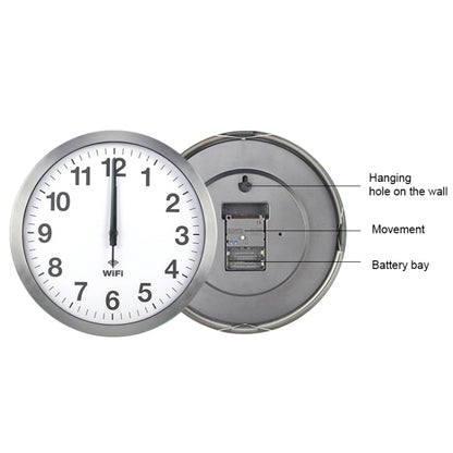 Smart Network Automatic Time Synchronization Wifi Wall Clock Modern Minimalist Silent Living Room Clock, Size:12 inch(Black) - Wall Clock by buy2fix | Online Shopping UK | buy2fix