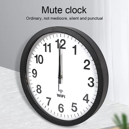 Smart Network Automatic Time Synchronization Wifi Wall Clock Modern Minimalist Silent Living Room Clock, Size:12 inch(Black) - Wall Clock by buy2fix | Online Shopping UK | buy2fix