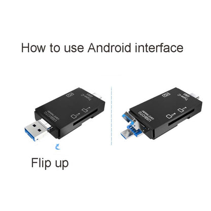2 PCS Type-C & Micro USB & USB 2.0 3 in 1 Ports Multi-function Card Reader, Support U Disk / TF / SD( White) - Card Reader by buy2fix | Online Shopping UK | buy2fix