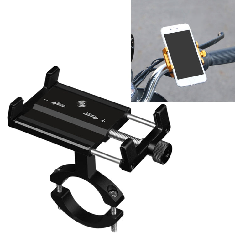 2 PCS Aluminum Alloy Bicycle Mobile Phone Holder Motorcycle Mobile Phone Navigation Bracket Electric Motorcycle Hand Rack(Black (Handlebar Style)) by buy2fix
