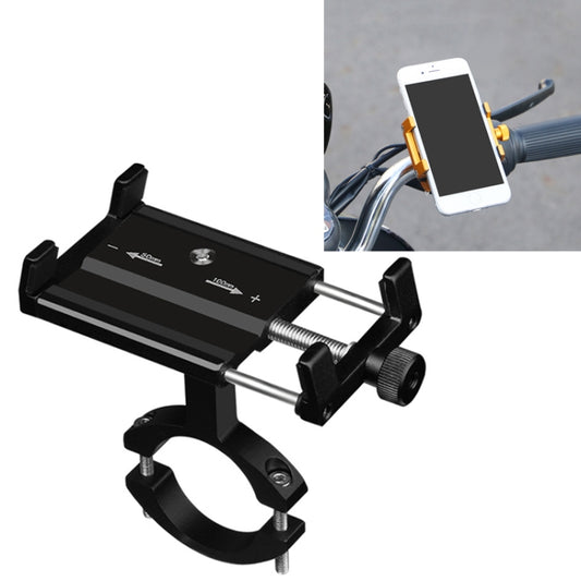 2 PCS Aluminum Alloy Bicycle Mobile Phone Holder Motorcycle Mobile Phone Navigation Bracket Electric Motorcycle Hand Rack(Black (Handlebar Style)) by buy2fix