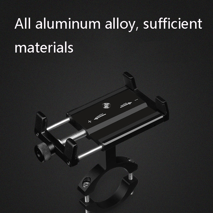 2 PCS Aluminum Alloy Bicycle Mobile Phone Holder Motorcycle Mobile Phone Navigation Bracket Electric Motorcycle Hand Rack(Black (Handlebar Style)) by buy2fix