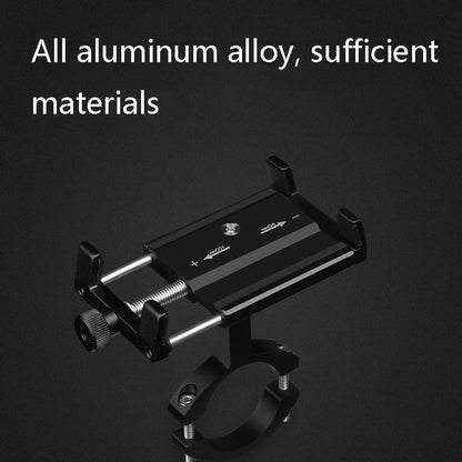 2 PCS Aluminum Alloy Bicycle Mobile Phone Holder Motorcycle Mobile Phone Navigation Bracket Electric Motorcycle Hand Rack(Black (Handlebar Style)) by buy2fix