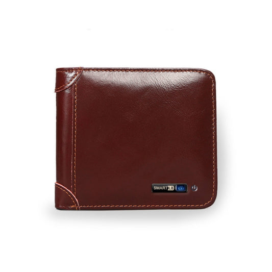 Men Leather Business Wallet Smart Anti-Lost Anti-Theft Wallet, Style:Smart(Wine Red) - Wallets by buy2fix | Online Shopping UK | buy2fix