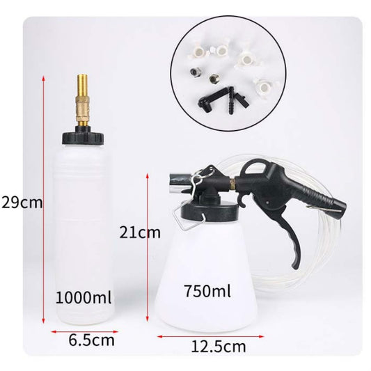 Pneumatic Brake Fluid Changer Automobile Brake Fluid Replacement Joint Filler Emptying Tool Brake Fluid Change Tool, Style:Double Pot by buy2fix
