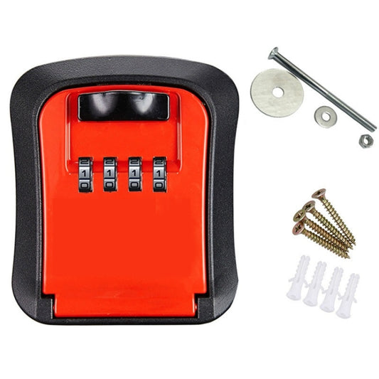 Wall-Mounted Key Code Box Construction Site Home Decoration Four-Digit Code Lock Key Box(Red) - Safety Box by buy2fix | Online Shopping UK | buy2fix
