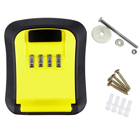 Wall-Mounted Key Code Box Construction Site Home Decoration Four-Digit Code Lock Key Box(Yellow) - Safety Box by buy2fix | Online Shopping UK | buy2fix