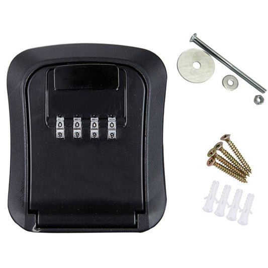 Wall-Mounted Key Code Box Construction Site Home Decoration Four-Digit Code Lock Key Box(Black) - Safety Box by buy2fix | Online Shopping UK | buy2fix