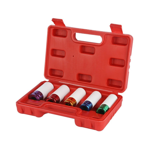 5 In 1 15/17/19/21/22mm Socket Set Tire Change Wrench Head Wheel Protection Sleeve by buy2fix