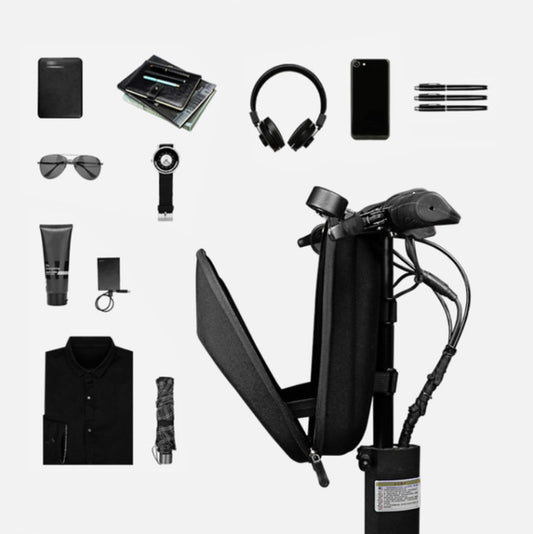 For Xiaomi No.9 Electric Scooter PU Leather Waterproof EVA Hard Shell Bag Electric Folding Car Front Bag, Size:30 x 16.5 x 14.5cm(Black) - Accessories & Parts by buy2fix | Online Shopping UK | buy2fix