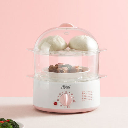 LINGRUI Timer Mini Multi-Function Egg Cooker Automatic Power Off Home Breakfast Machine, CN Plug, Specification:Double Layers(Grey) - Rice Cookers by buy2fix | Online Shopping UK | buy2fix