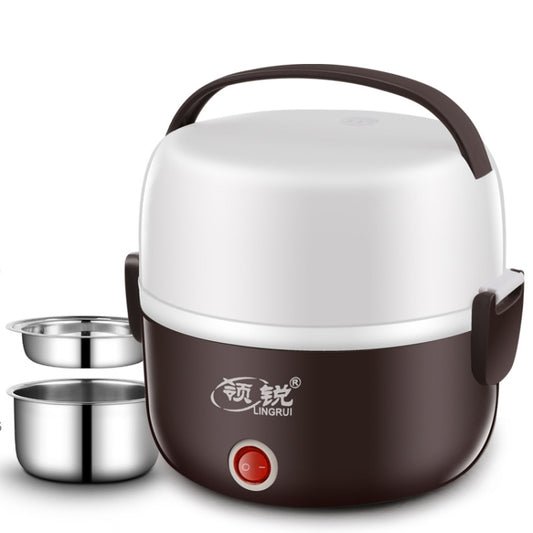 LINGRUI Multi-Function Electric Lunch Box Electric Heating Insulation Cooking Mini Rice Cooker, CN Plug, Specification:Double Layer(Purple) - Rice Cookers by buy2fix | Online Shopping UK | buy2fix