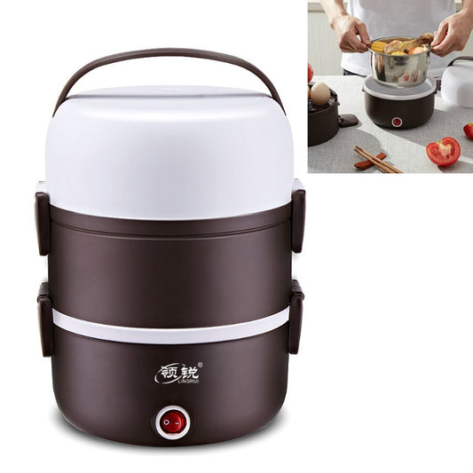LINGRUI Multi-Function Electric Lunch Box Electric Heating Insulation Cooking Mini Rice Cooker, CN Plug, Specification:Three Layer(Purple) - Rice Cookers by buy2fix | Online Shopping UK | buy2fix