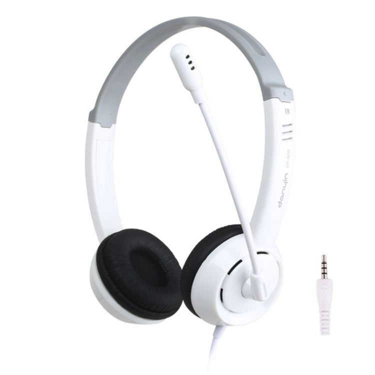 DANYIN DT326 Head-mounted Desktop Computer Children Learning Wire Headset with Microphone, Cable Length:1.8m, Style:Single Hole Four-level(White) - Multimedia Headset by Danyin | Online Shopping UK | buy2fix