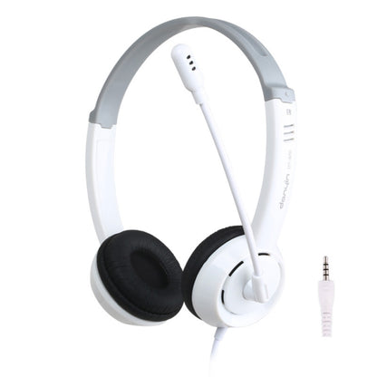 DANYIN DT326 Head-mounted Desktop Computer Children Learning Wire Headset with Microphone, Cable Length:1.8m, Style:Single Hole Four-level(White) - Multimedia Headset by Danyin | Online Shopping UK | buy2fix