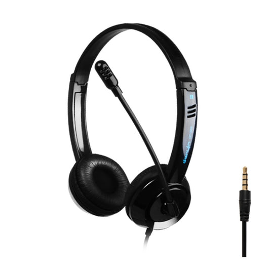 DANYIN DT326 Head-mounted Desktop Computer Children Learning Wire Headset with Microphone, Cable Length:1.8m, Style:Single Hole Four-level(Black) - Multimedia Headset by Danyin | Online Shopping UK | buy2fix