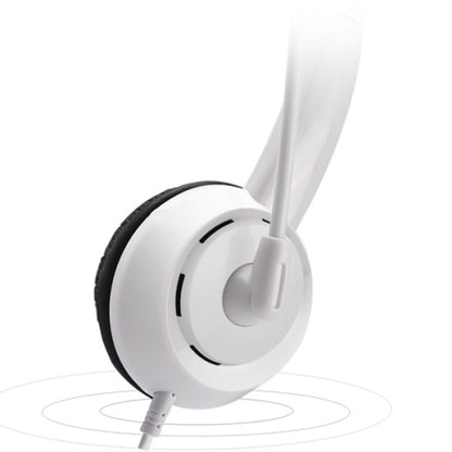 DANYIN DT326 Head-mounted Desktop Computer Children Learning Wire Headset with Microphone, Cable Length:1.8m, Style:Single Hole Four-level(White) - Multimedia Headset by Danyin | Online Shopping UK | buy2fix