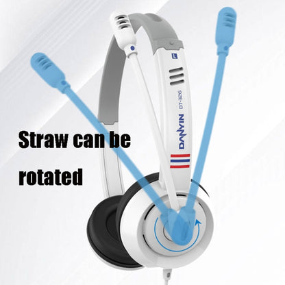 DANYIN DT326 Head-mounted Desktop Computer Children Learning Wire Headset with Microphone, Cable Length:1.8m, Style:Single Hole Four-level(White) - Multimedia Headset by Danyin | Online Shopping UK | buy2fix