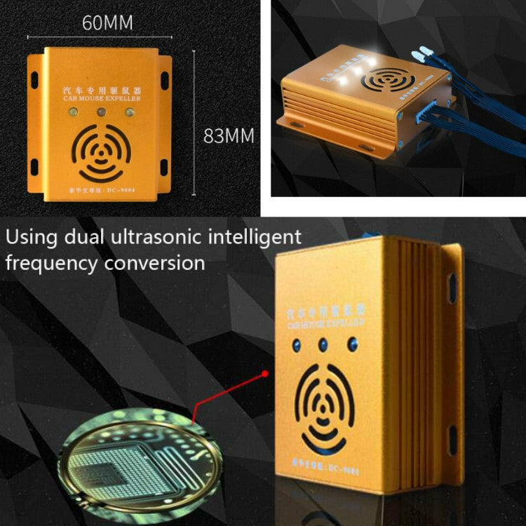 Car Mouse Repeller Ultrasonic Electronic Car Mouse Repeller Sound And Light Combined Mouse And Insect Repeller(Gold) - Others by buy2fix | Online Shopping UK | buy2fix